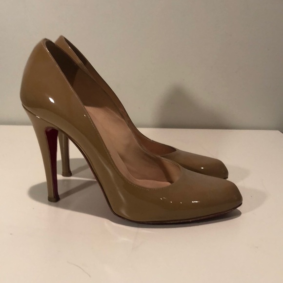 Christian Louboutin Tan Patent Leather Pumps 37 - Picture 3 of 6
